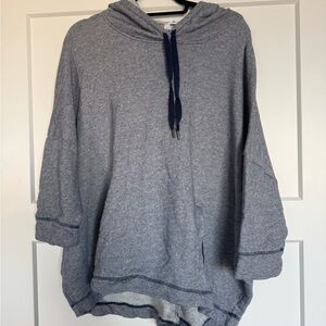 Old Navy Heathered Blue Hooded Sweatshirt